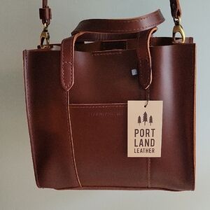 Portland Leather Rich Chocolate Brown Cross Body Tote
